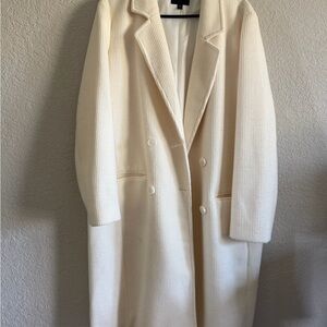 Express Cream Textured Women's Trench Coat